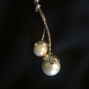 Double pearl Brighton Silver Necklace